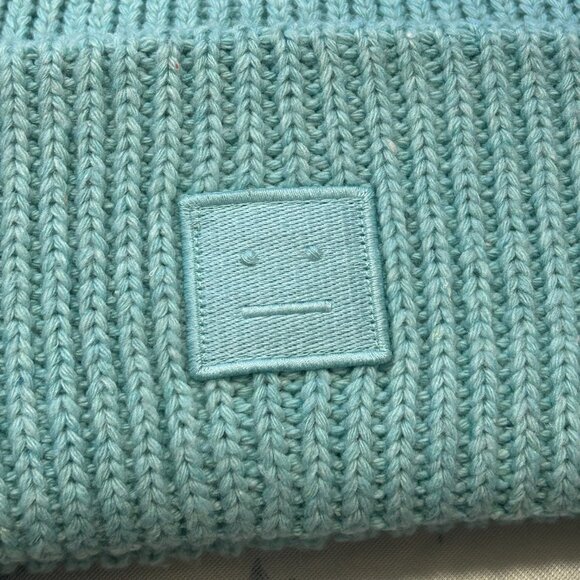 Acne Studios Mint Green Face Patch Beanie - Picture 3 of 5